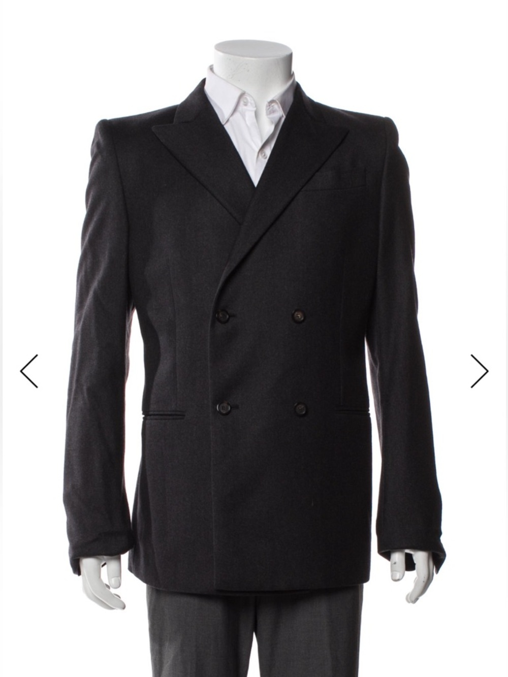 PORTS 1961 Men's Double-Breasted Black Sport Coat IT48, M pure wool classy